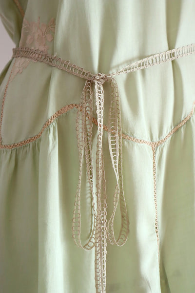 1920s–1930s French Pale Green Silk Step In