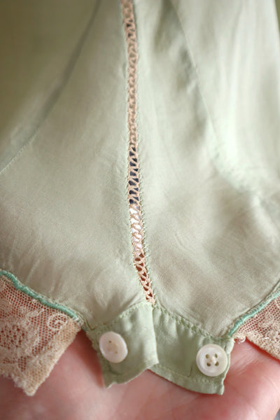 1920s–1930s French Pale Green Silk Step In