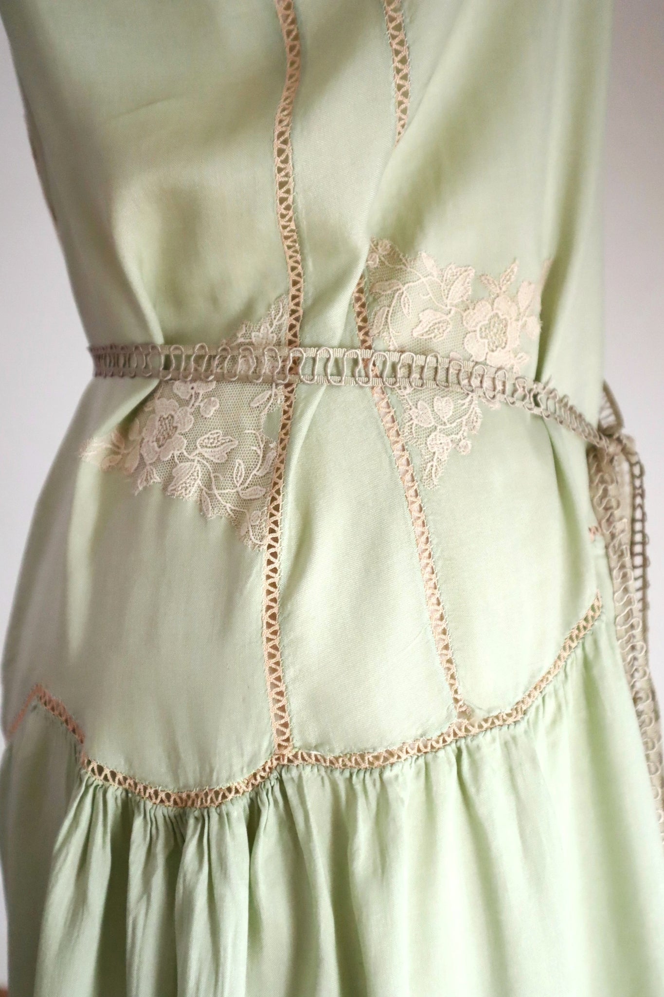 1920s–1930s French Pale Green Silk Step In