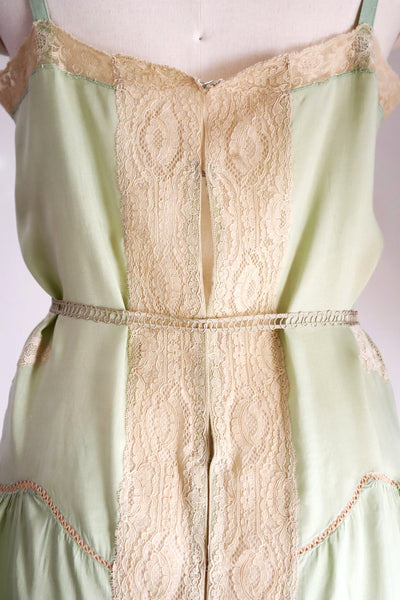 1920s–1930s French Pale Green Silk Step In
