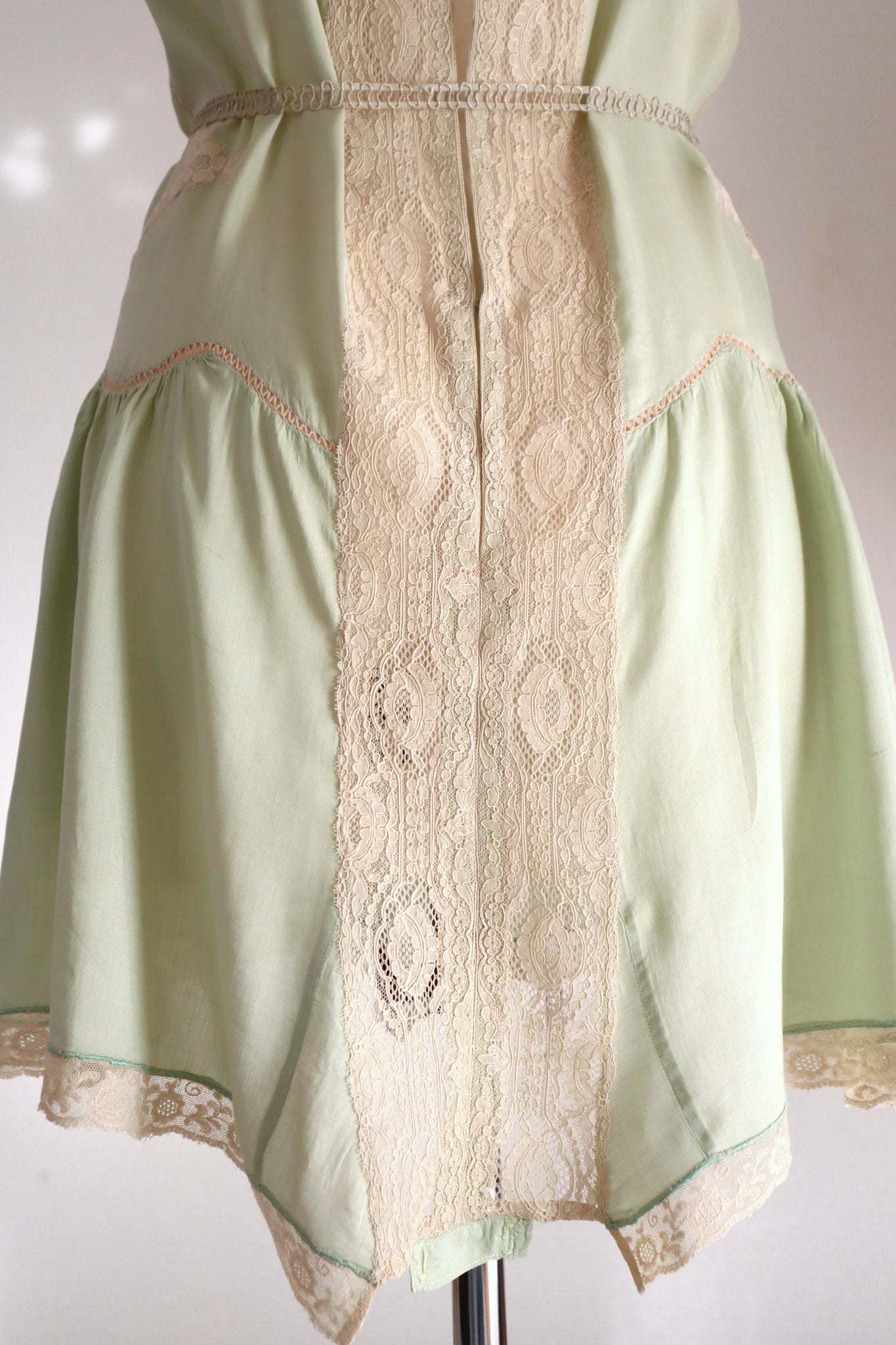 1920s–1930s French Pale Green Silk Step In
