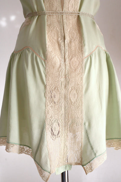 1920s–1930s French Pale Green Silk Step In