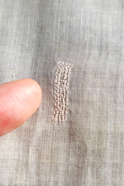 1900s French Linen Monogrammed Cloth with Drawnwork & Bobbin Lace