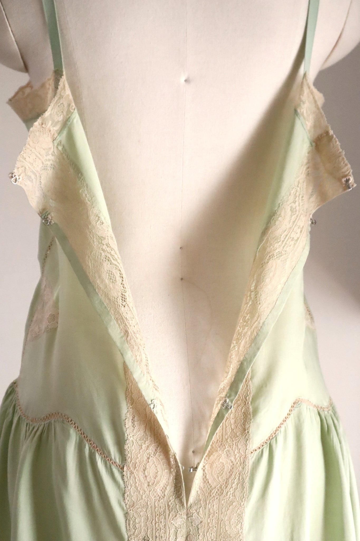 1920s–1930s French Pale Green Silk Step In