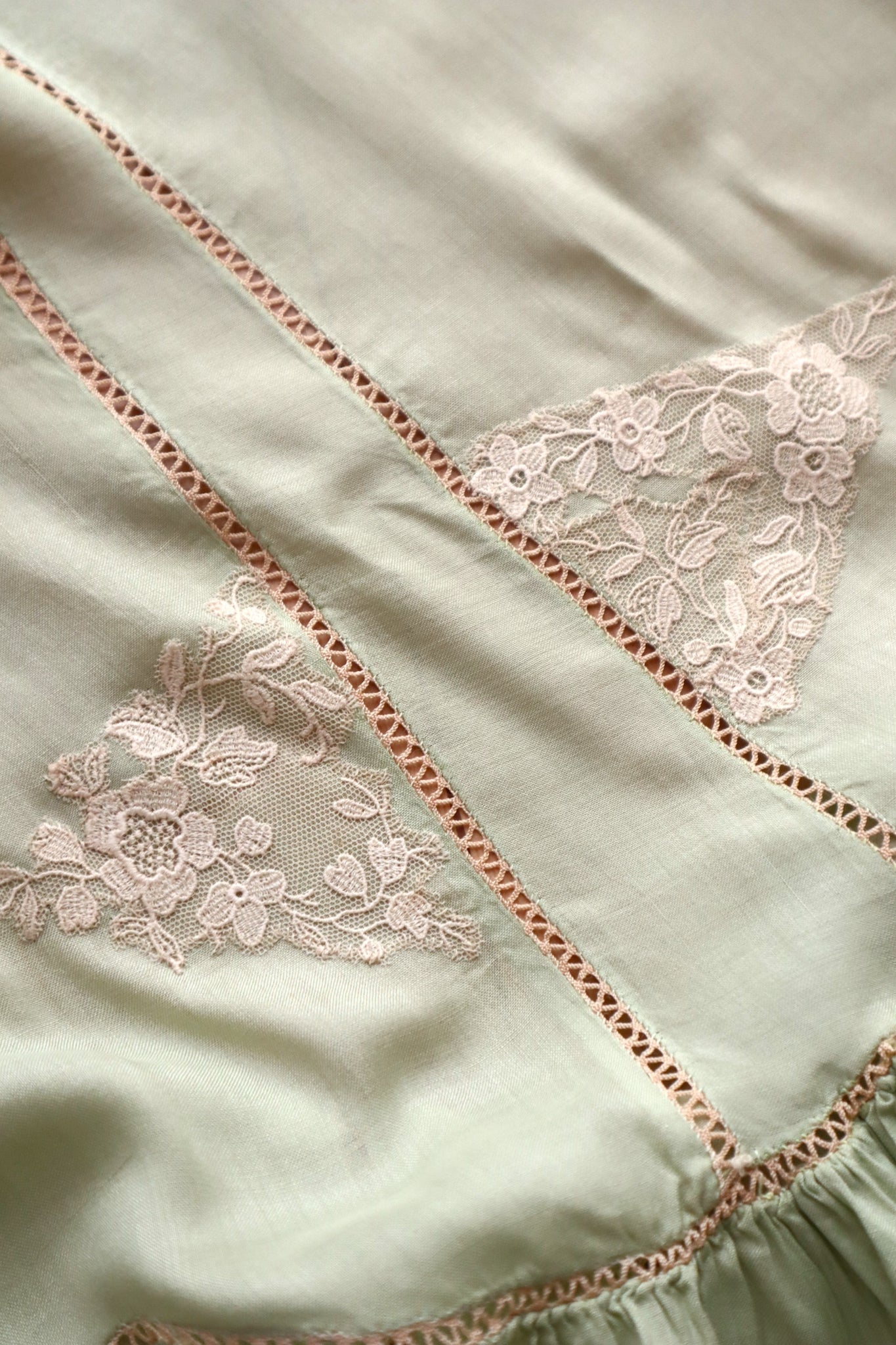 1920s–1930s French Pale Green Silk Step In