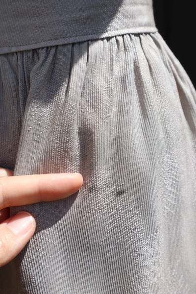 Late 1930s French Silk Jacquard Skirt with Decorative Shell Buttons