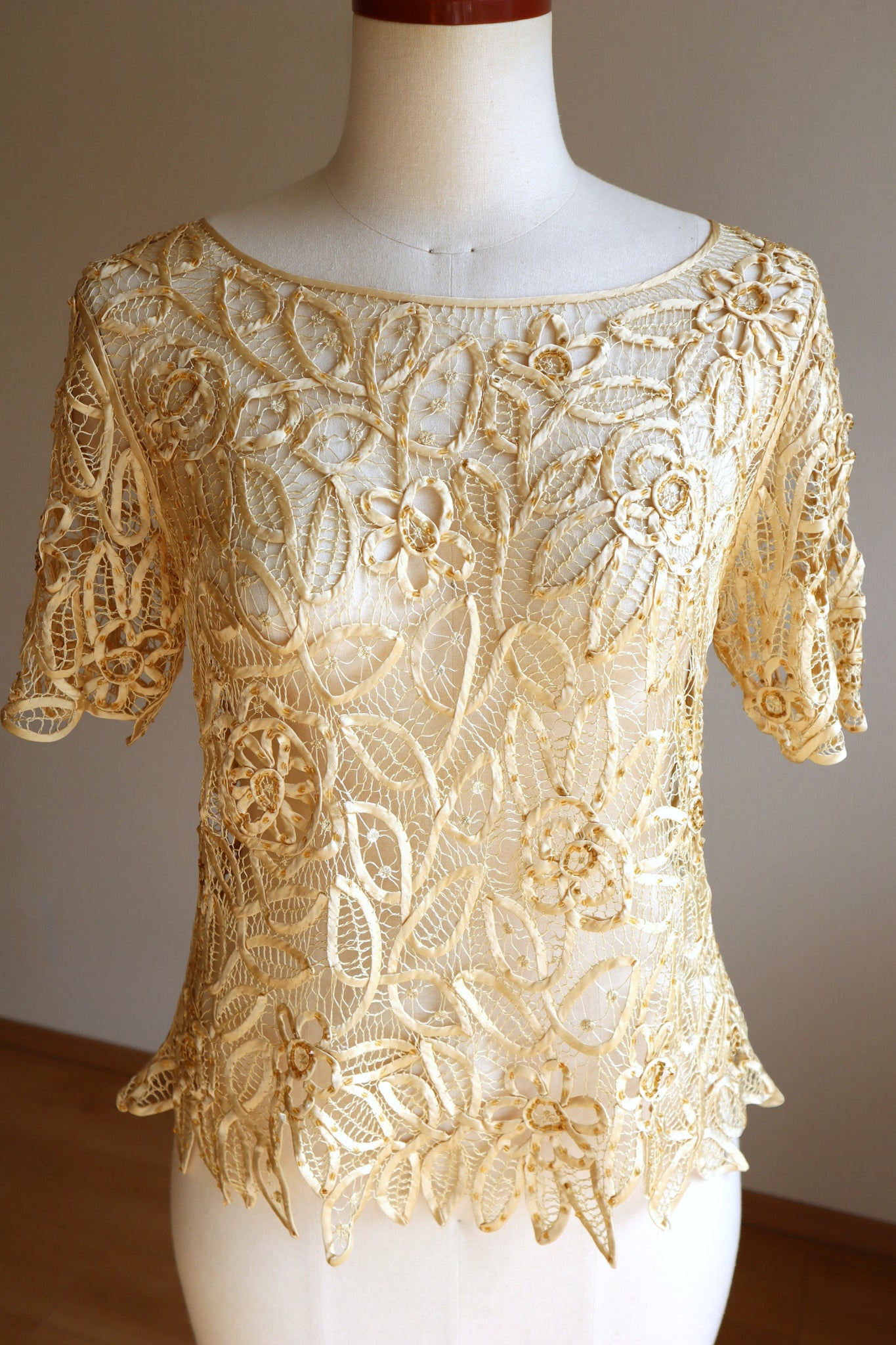 1930s Silk Tape Lace Blouse