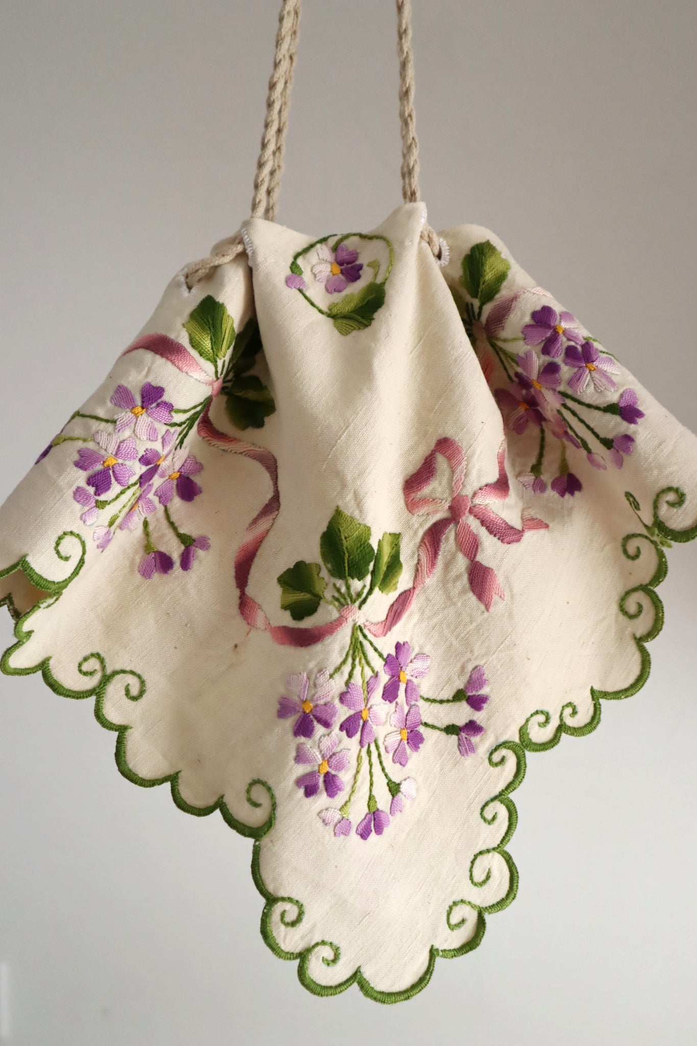 French Antique Violette Hand-Sewn Bag No.1