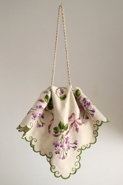 French Antique Violette Hand-Sewn Bag No.1