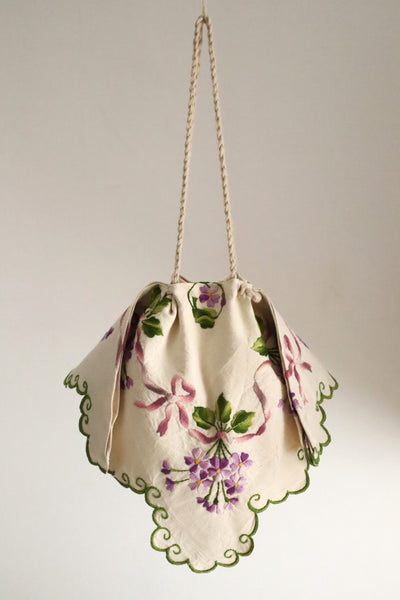 French Antique Violette Hand-Sewn Bag No.1