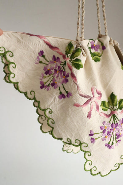 French Antique Violette Hand-Sewn Bag No.1