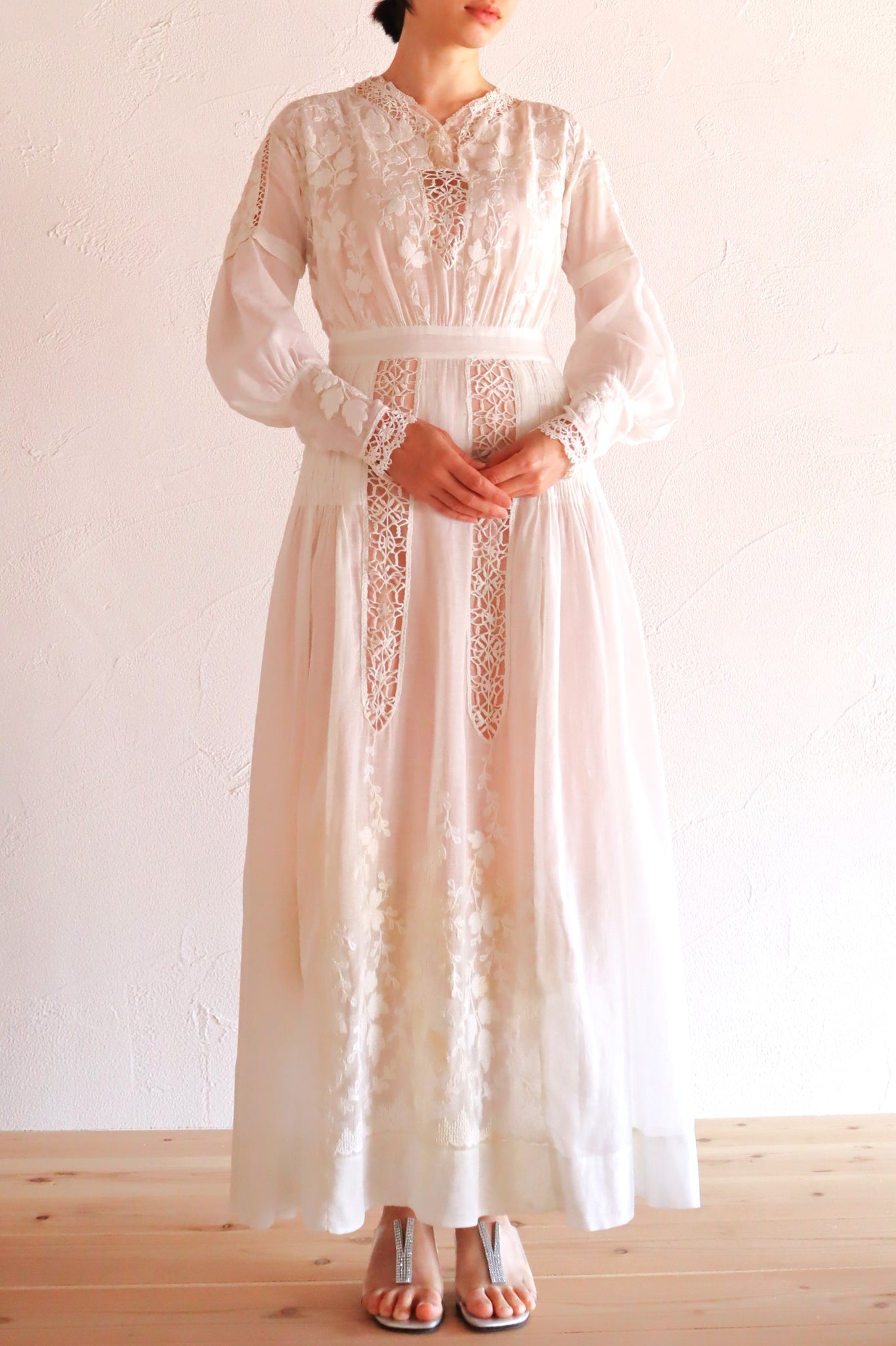 1900s Leaf Embroidery Dress