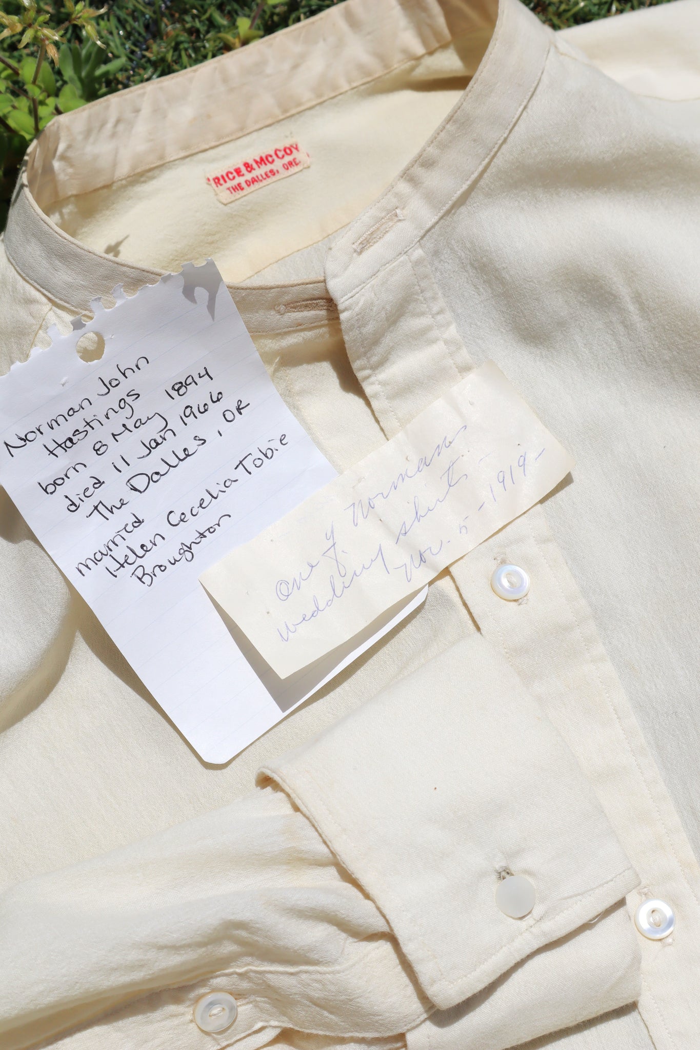 1910s American Dress Shirt with 1919 Wedding Provenance – The Dalles, Oregon