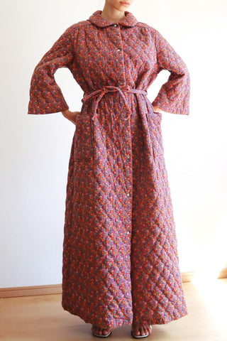 70s Sears Floral Quilted Robe