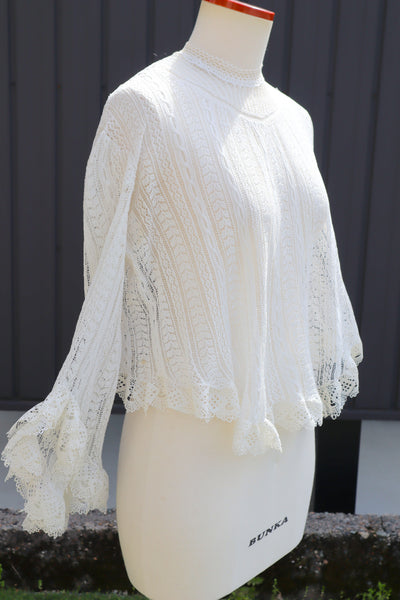 1910s French Fine Cotton Machine Knit Blouse