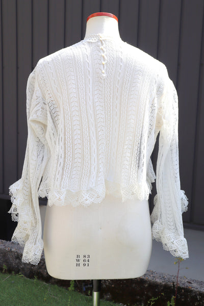 1910s French Fine Cotton Machine Knit Blouse