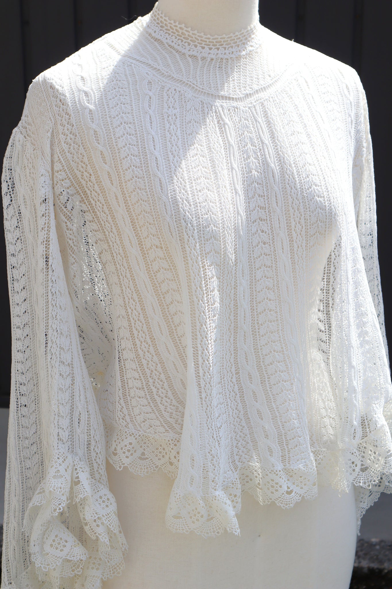 1910s French Fine Cotton Machine Knit Blouse