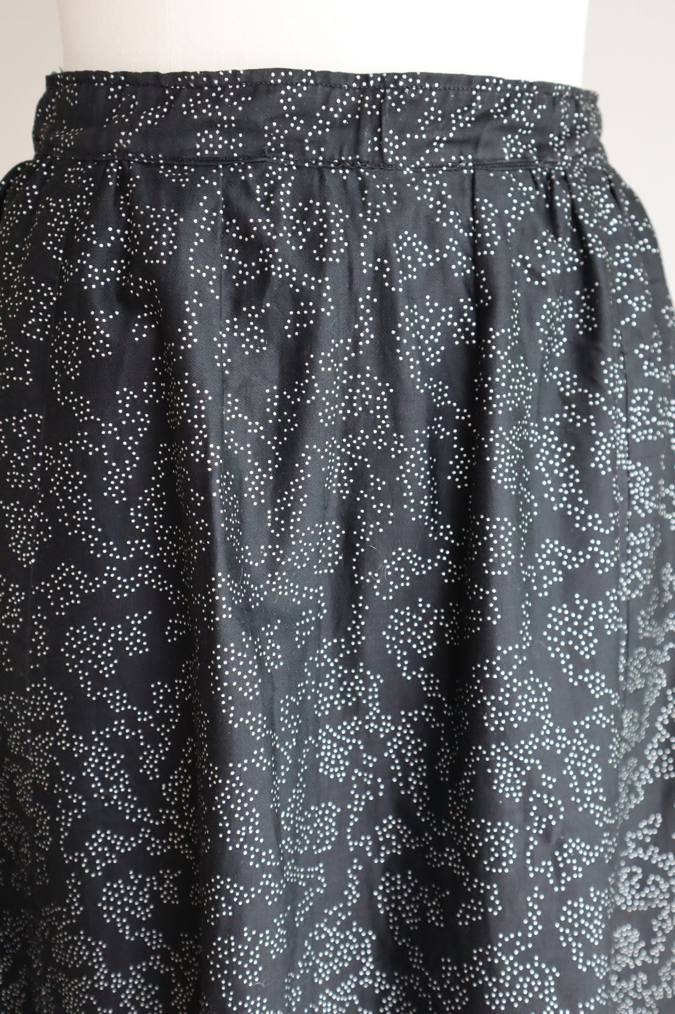 1890s~1900s Black Silver Dots Skirt