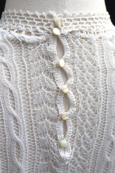 1910s French Fine Cotton Machine Knit Blouse