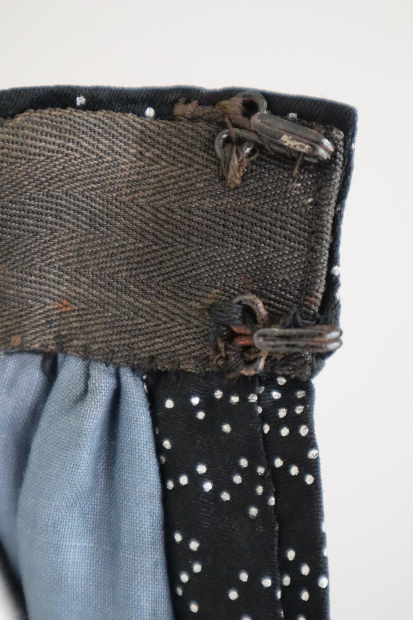 1890s~1900s Black Silver Dots Skirt