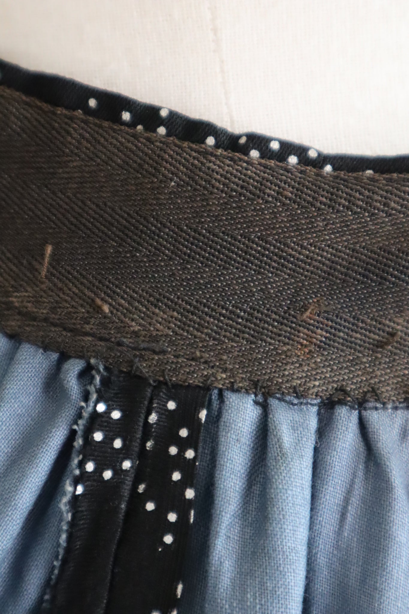 1890s~1900s Black Silver Dots Skirt