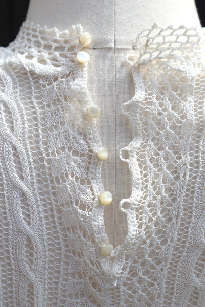 1910s French Fine Cotton Machine Knit Blouse