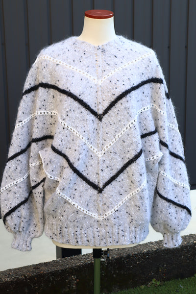 80s Balloon Sleeve  Mohair Blend Sweater