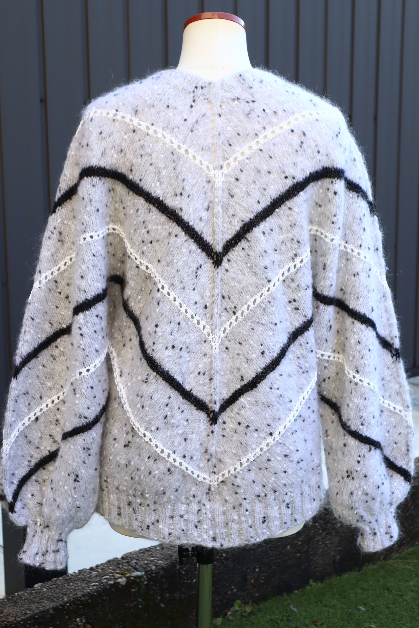 80s Balloon Sleeve  Mohair Blend Sweater