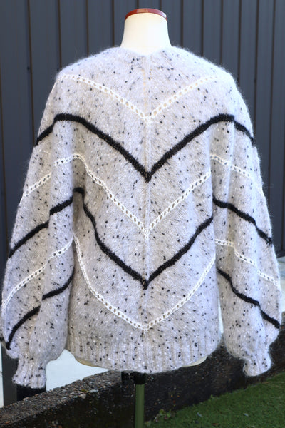 80s Balloon Sleeve  Mohair Blend Sweater