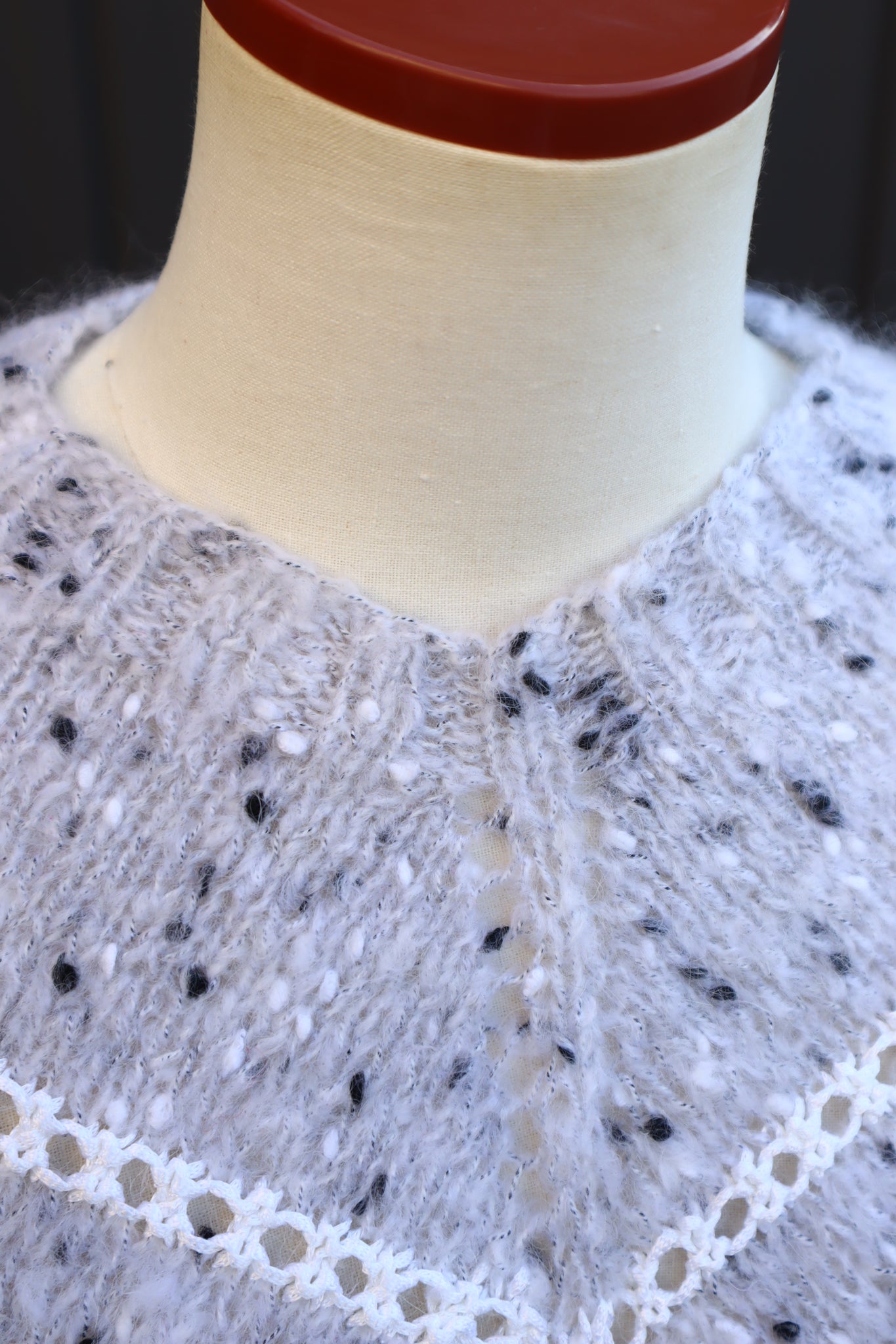 80s Balloon Sleeve  Mohair Blend Sweater