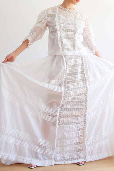 1900s Edwardian Wedding Skirt Size M~L