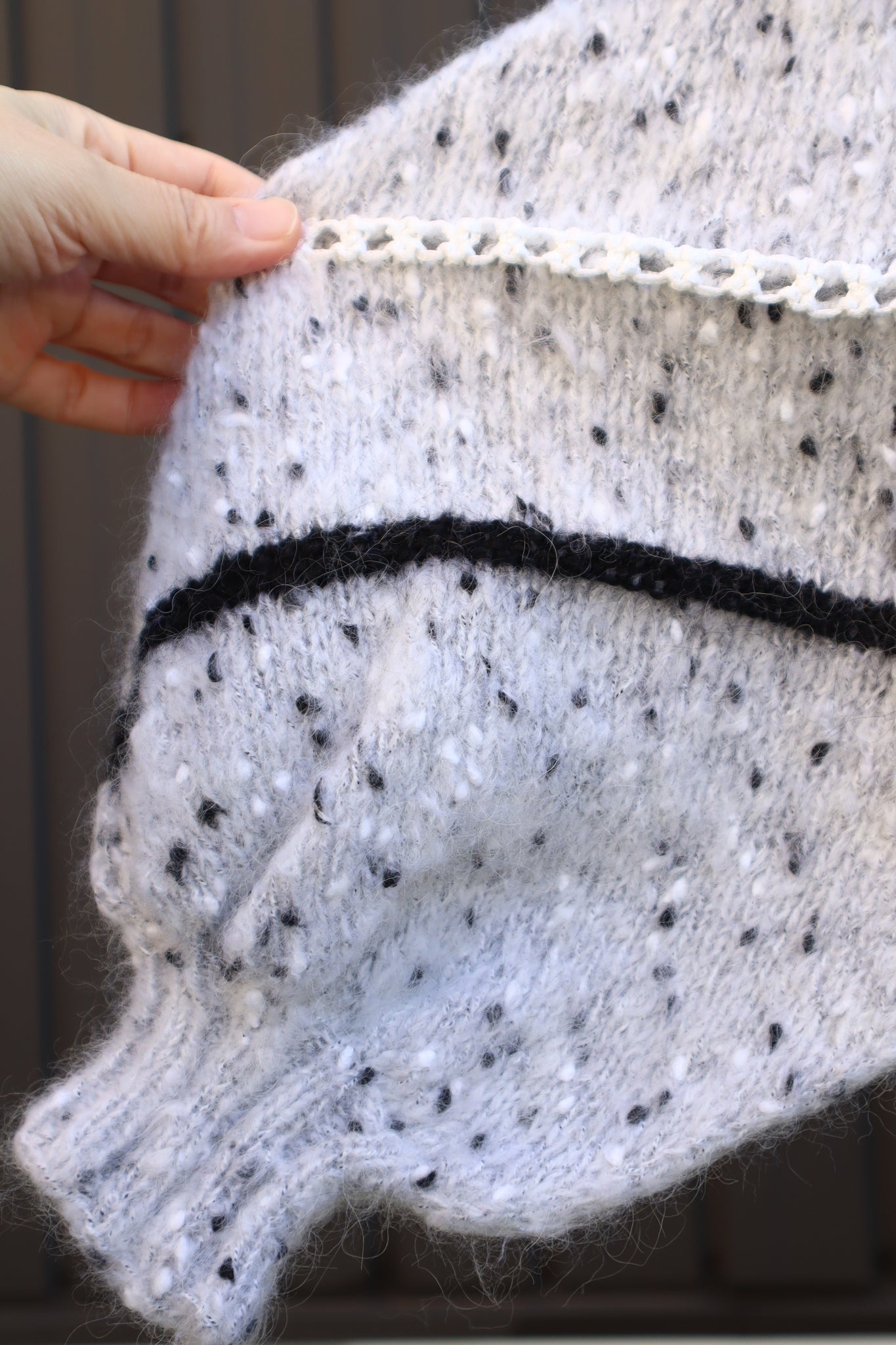 80s Balloon Sleeve  Mohair Blend Sweater