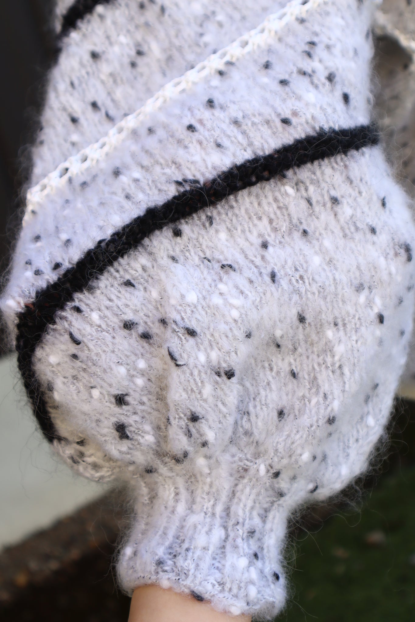 80s Balloon Sleeve  Mohair Blend Sweater