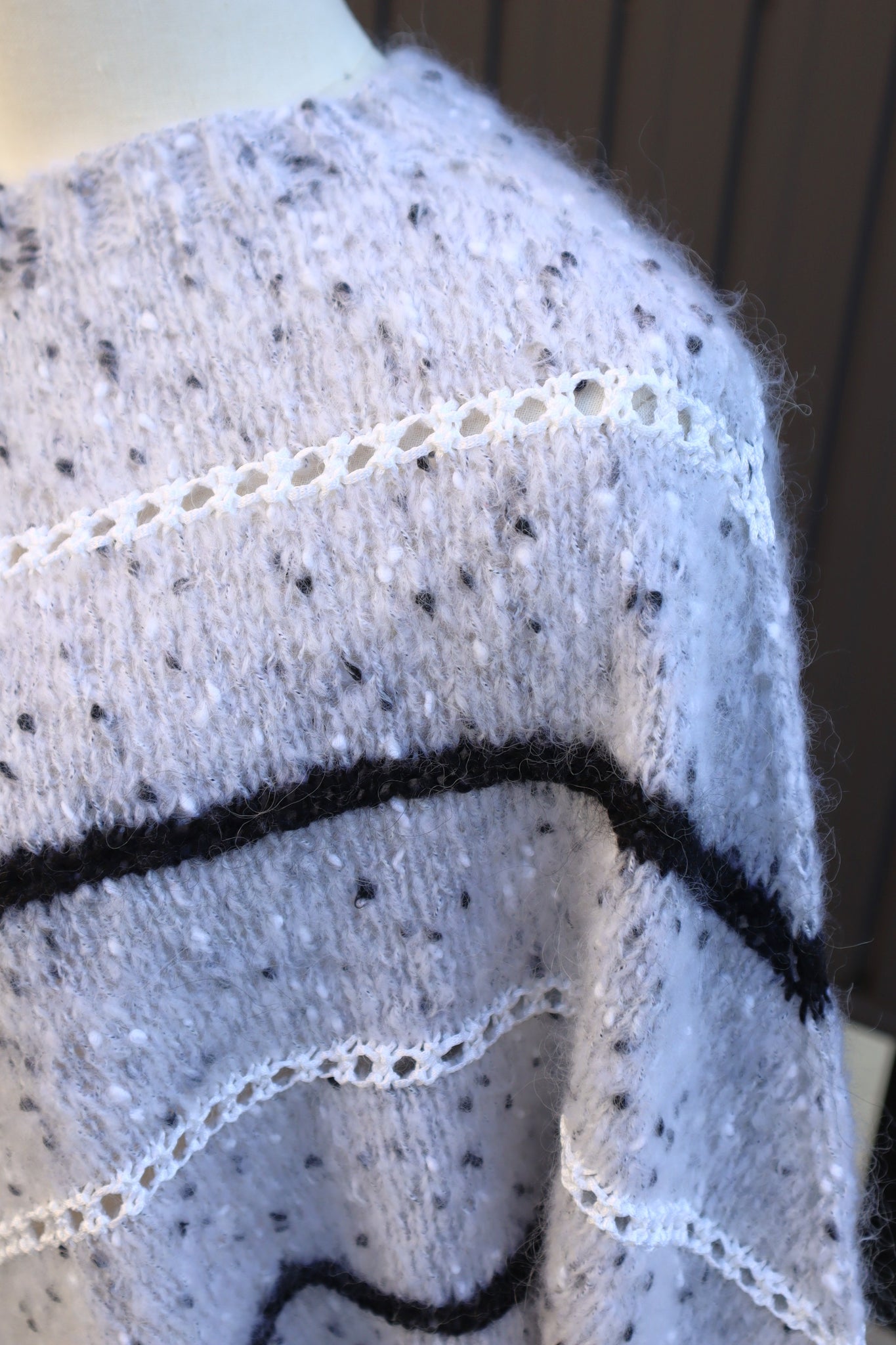 80s Balloon Sleeve  Mohair Blend Sweater