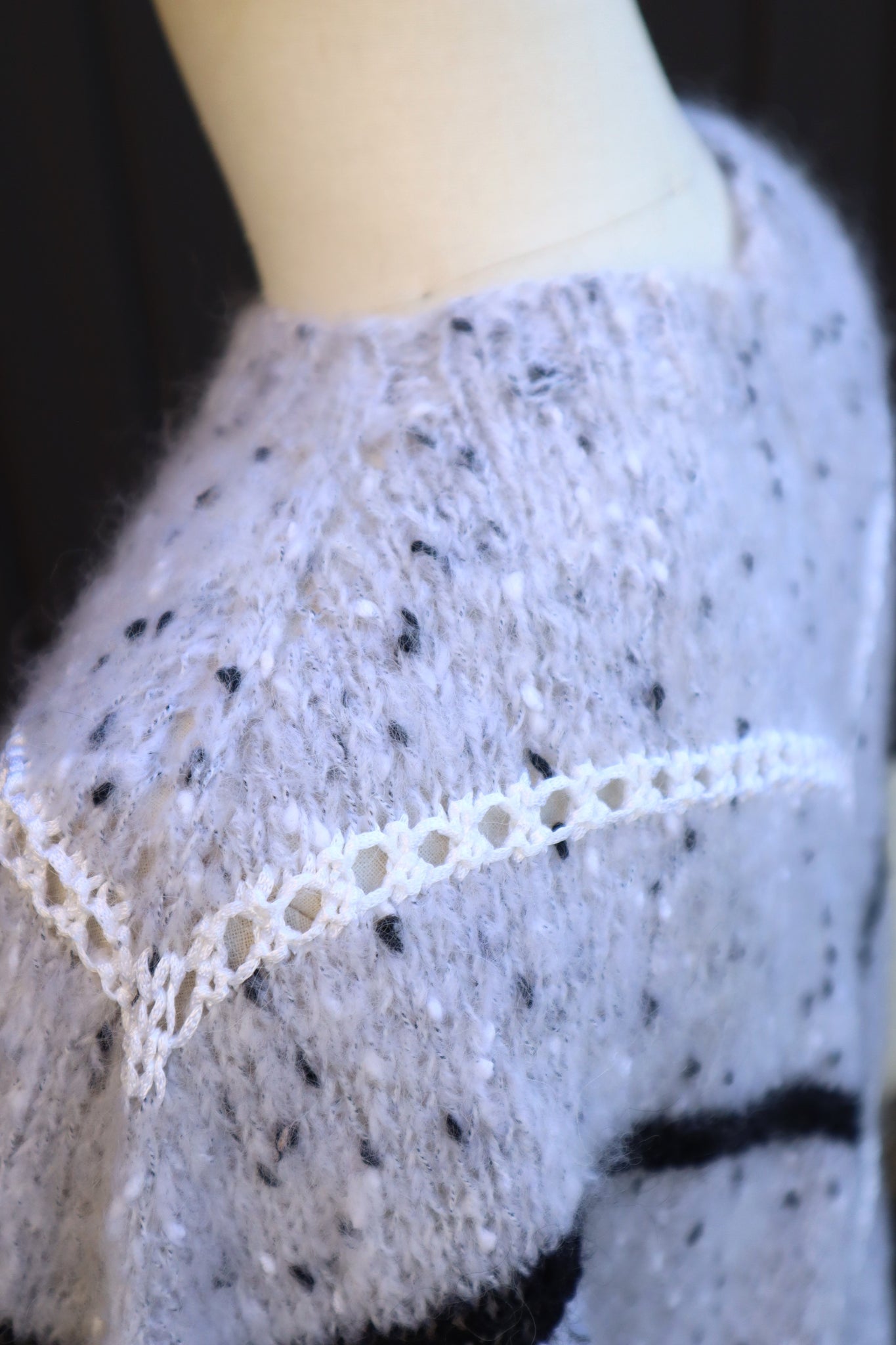 80s Balloon Sleeve  Mohair Blend Sweater
