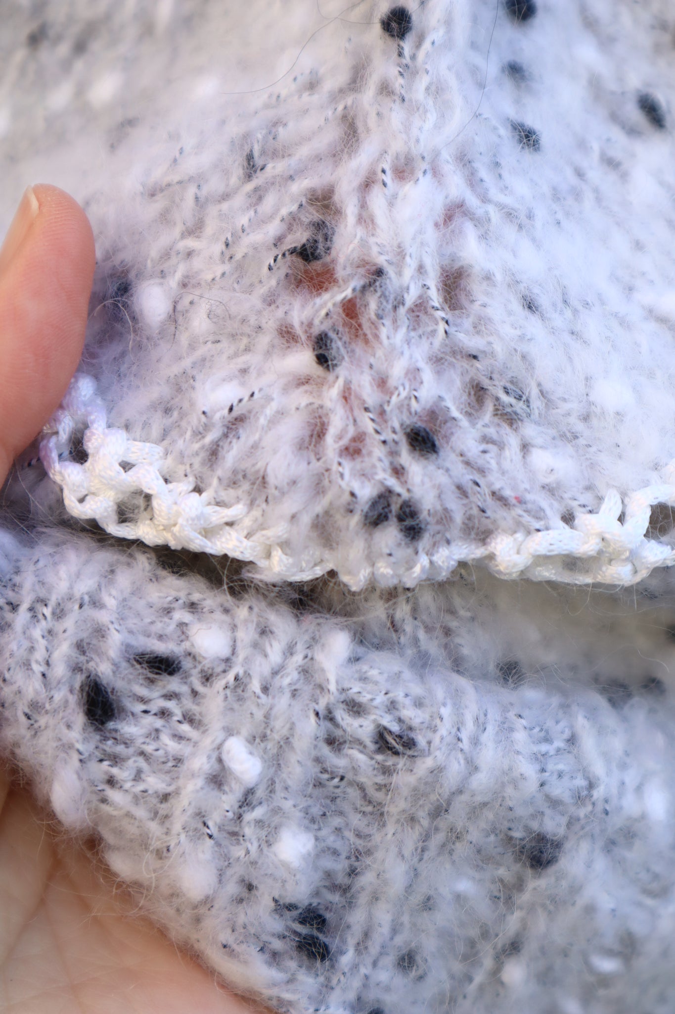 80s Balloon Sleeve  Mohair Blend Sweater