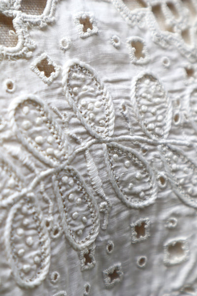 1900s French Fully Handcrafted Whitework Cotton Waist Piece