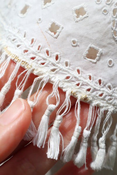 1900s French Fully Handcrafted Whitework Cotton Waist Piece