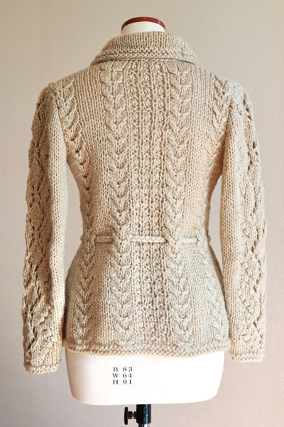 70s Beige Hand Knit Cardigan