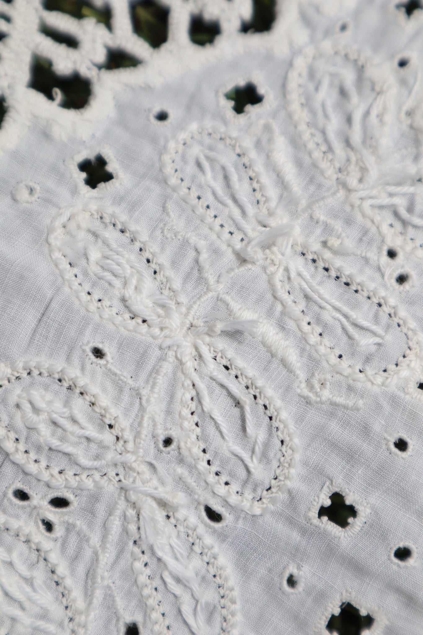 1900s French Fully Handcrafted Whitework Cotton Waist Piece