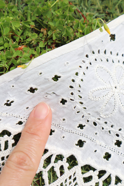 1900s French Fully Handcrafted Whitework Cotton Waist Piece