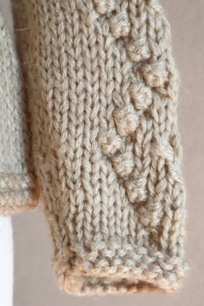 70s Beige Hand Knit Cardigan