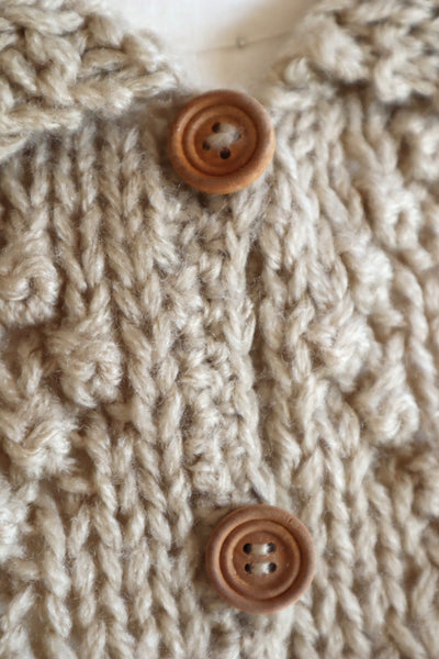 70s Beige Hand Knit Cardigan