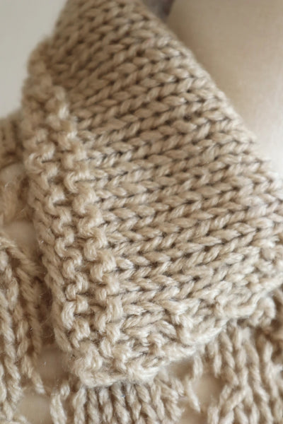 70s Beige Hand Knit Cardigan