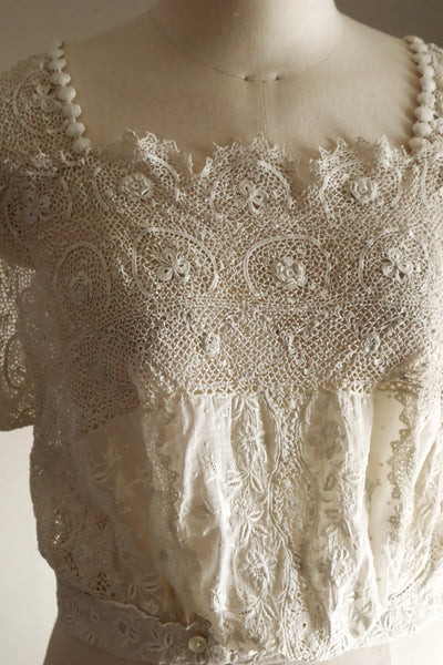 1900s French Antique Baby Dress Reworked Corset Cover