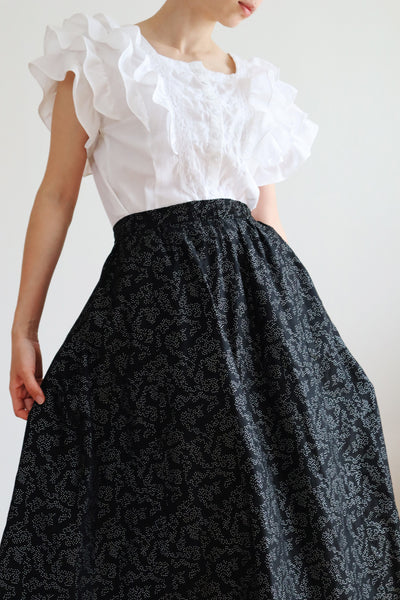 1890s~1900s Black Silver Dots Skirt