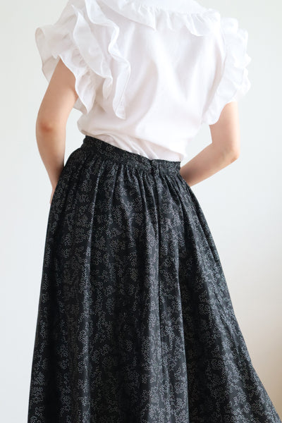 1890s~1900s Black Silver Dots Skirt