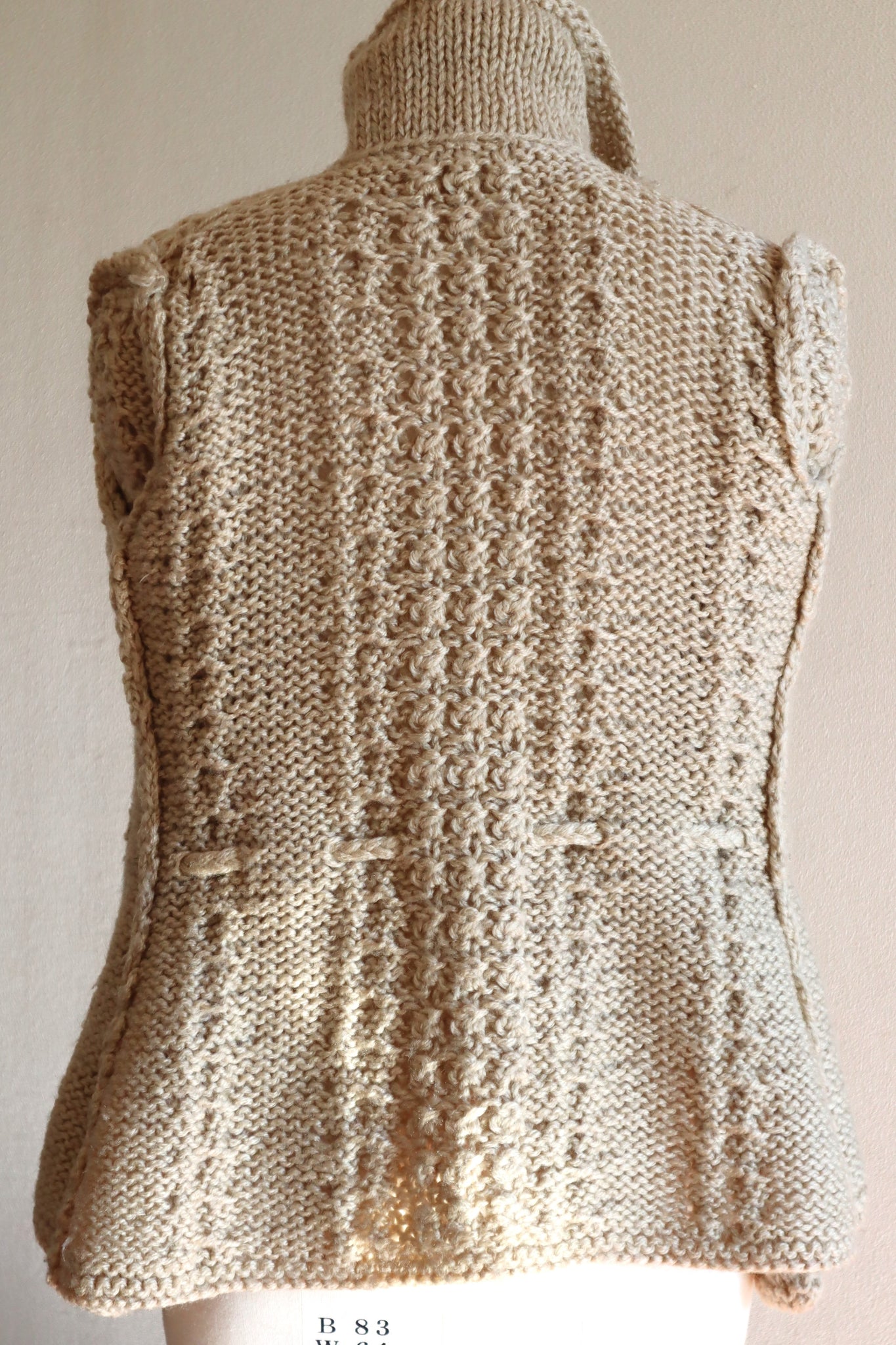 70s Beige Hand Knit Cardigan