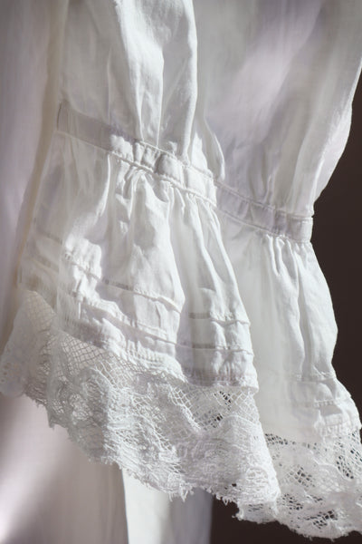 1910s Sailor Collar Side Front Closure Dress Size S