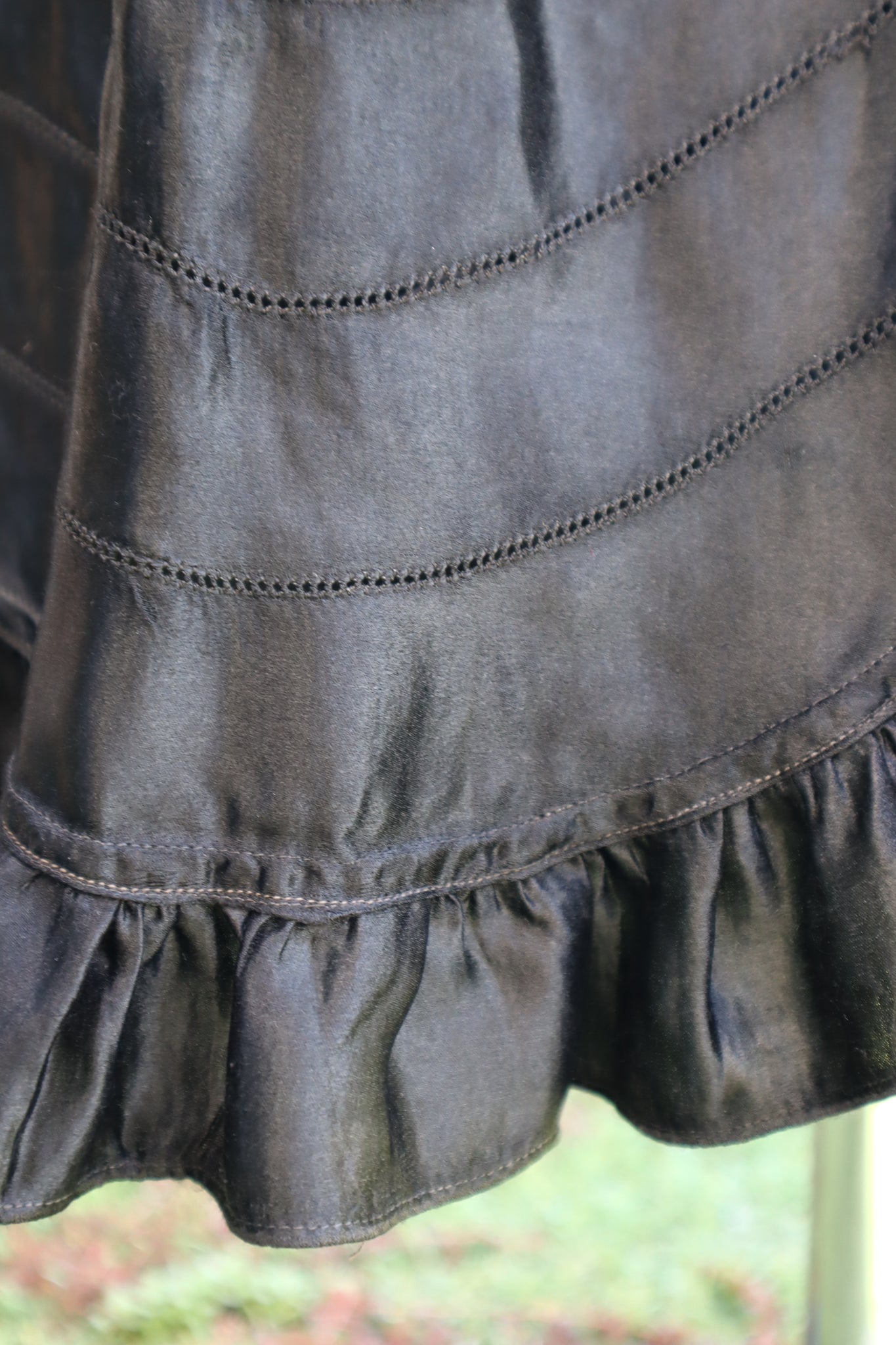 1900s Edwardian Black Silk Petticoat Skirt